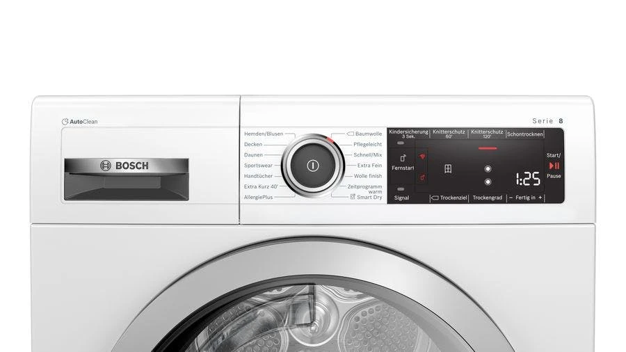 Bosch Serie 8 WTX87M40 Wäschetrockner Freistehend Frontlader 8 Kg A+++ Weiß 9 Bosch Serie 8 WTX87M40 Wäschetrockner Freistehend Frontlader 8 Kg A+++ Weiß – Bild 7